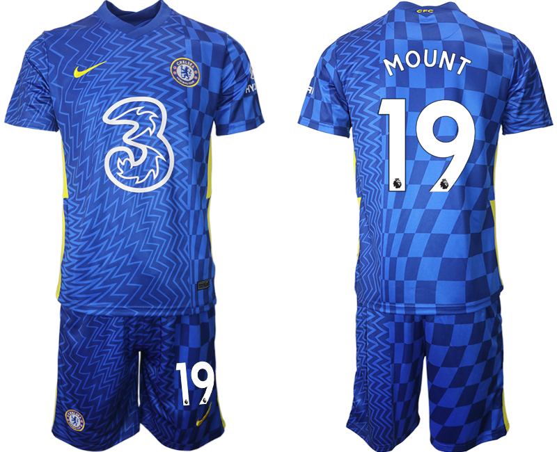 Men 2021-2022 Club Chelsea FC home blue #19 Nike Soccer Jerseys